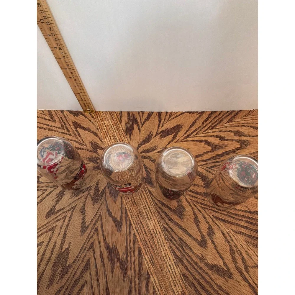 Christmascore Unisex Unbranded Santa Christmas Tree Glass Tumbler Set 4 Clear